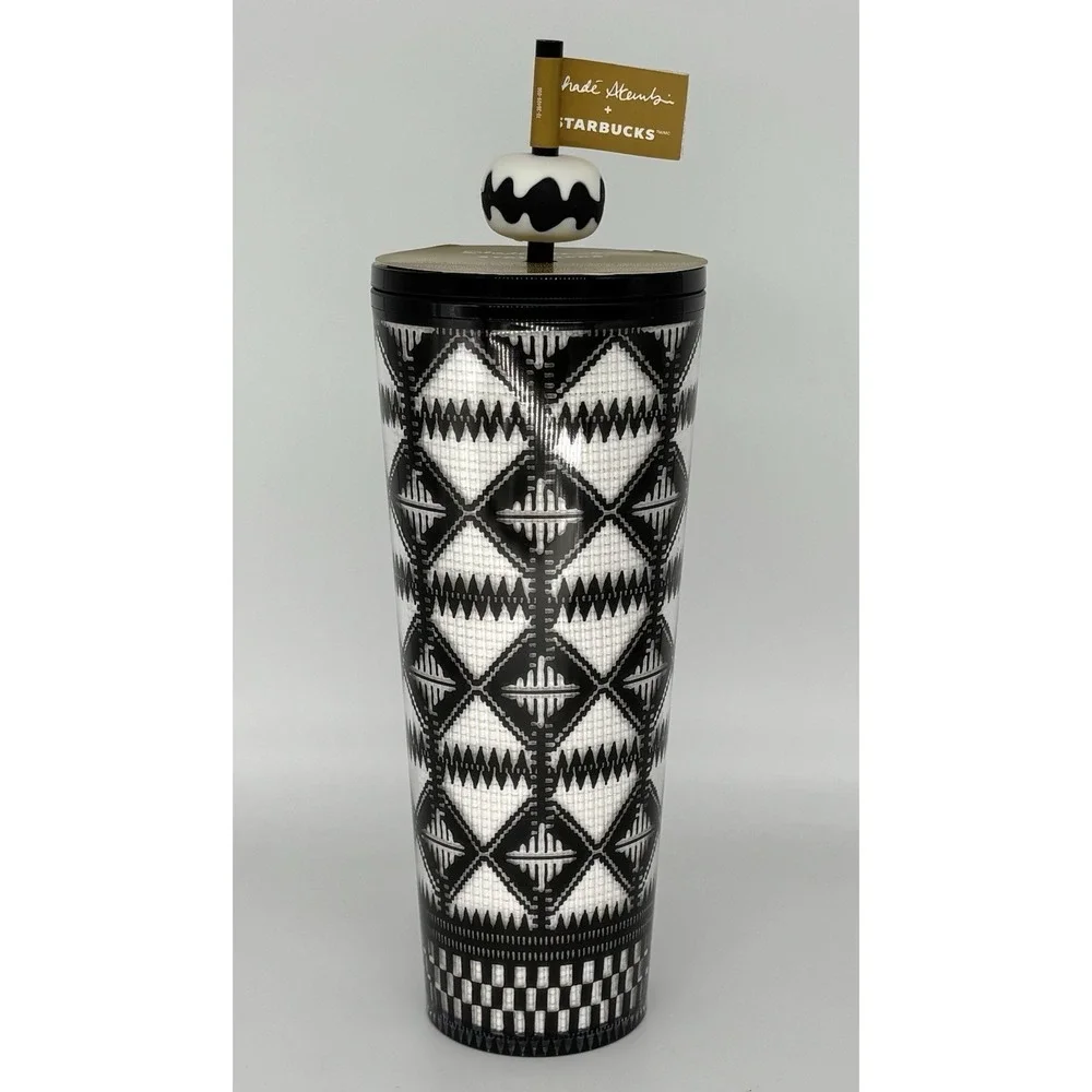NEW Starbucks Summer 2025 Shade Akanbi 24 Oz‎ Black & White Cold Cup